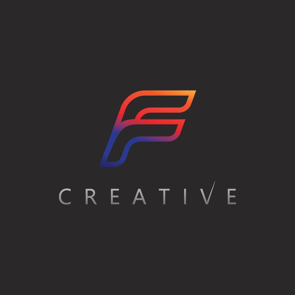 Creative Broken Line Letter F Icon with Unique Structure for Artistic Branding vector