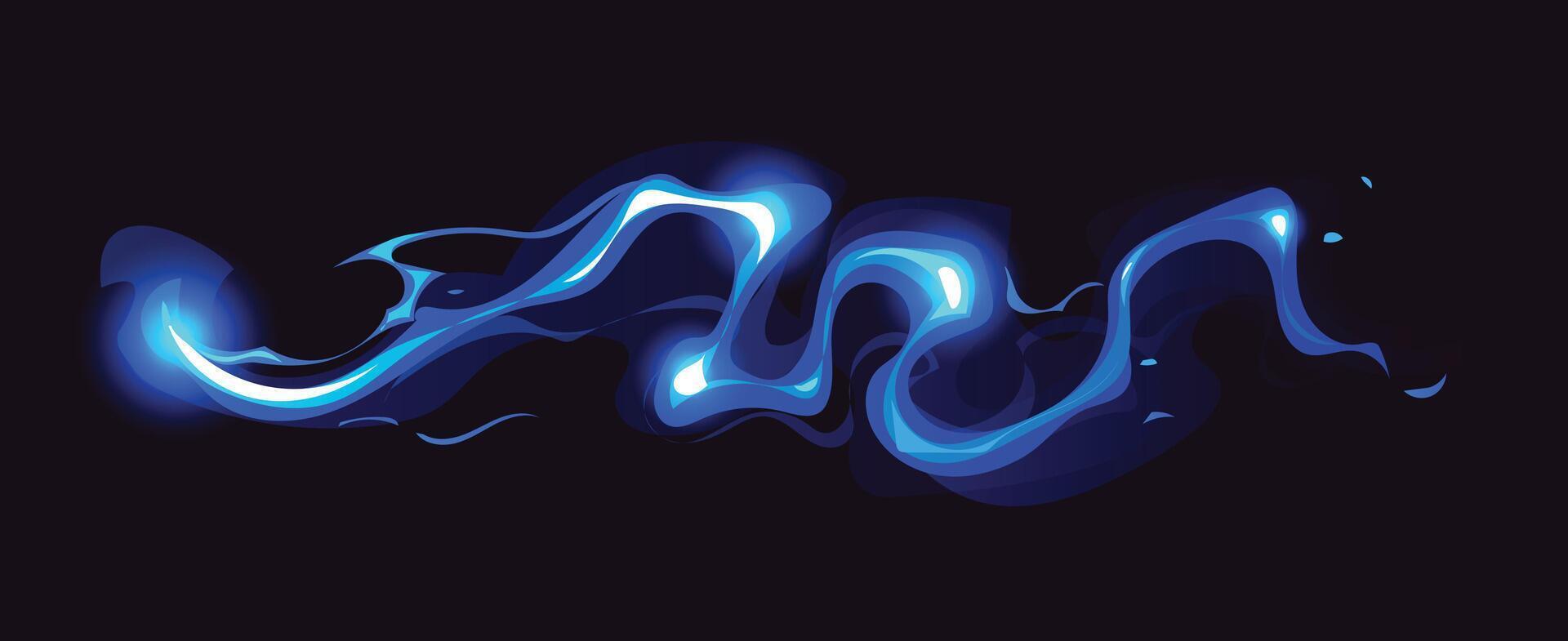 Magic light wave of power, wizard game vfx effect vector