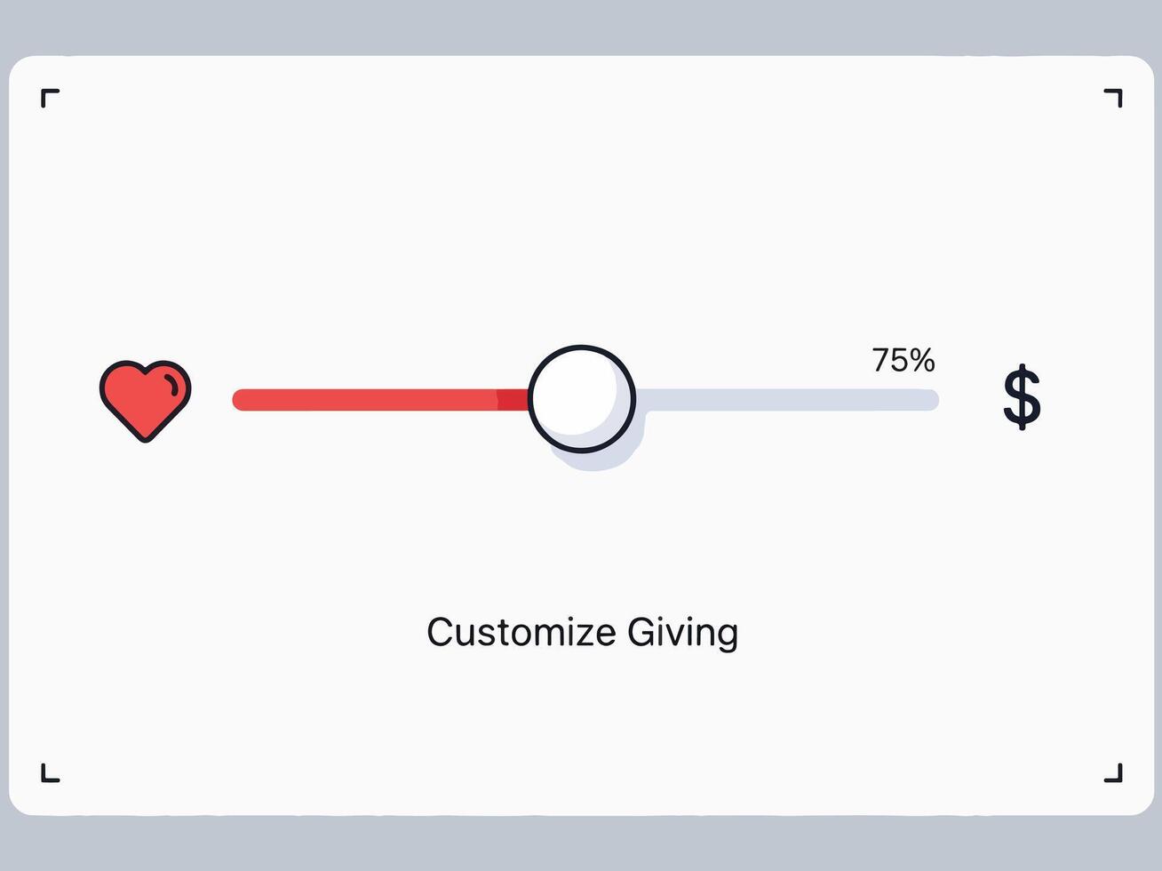 Customize Giving Interactive Slider for Charitable Donations vector