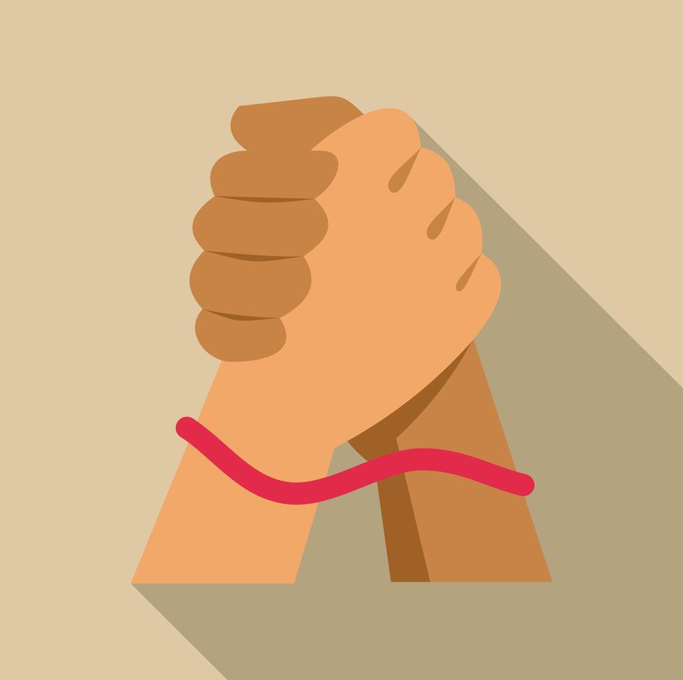 Hands clasping showing friendship unity and support vector