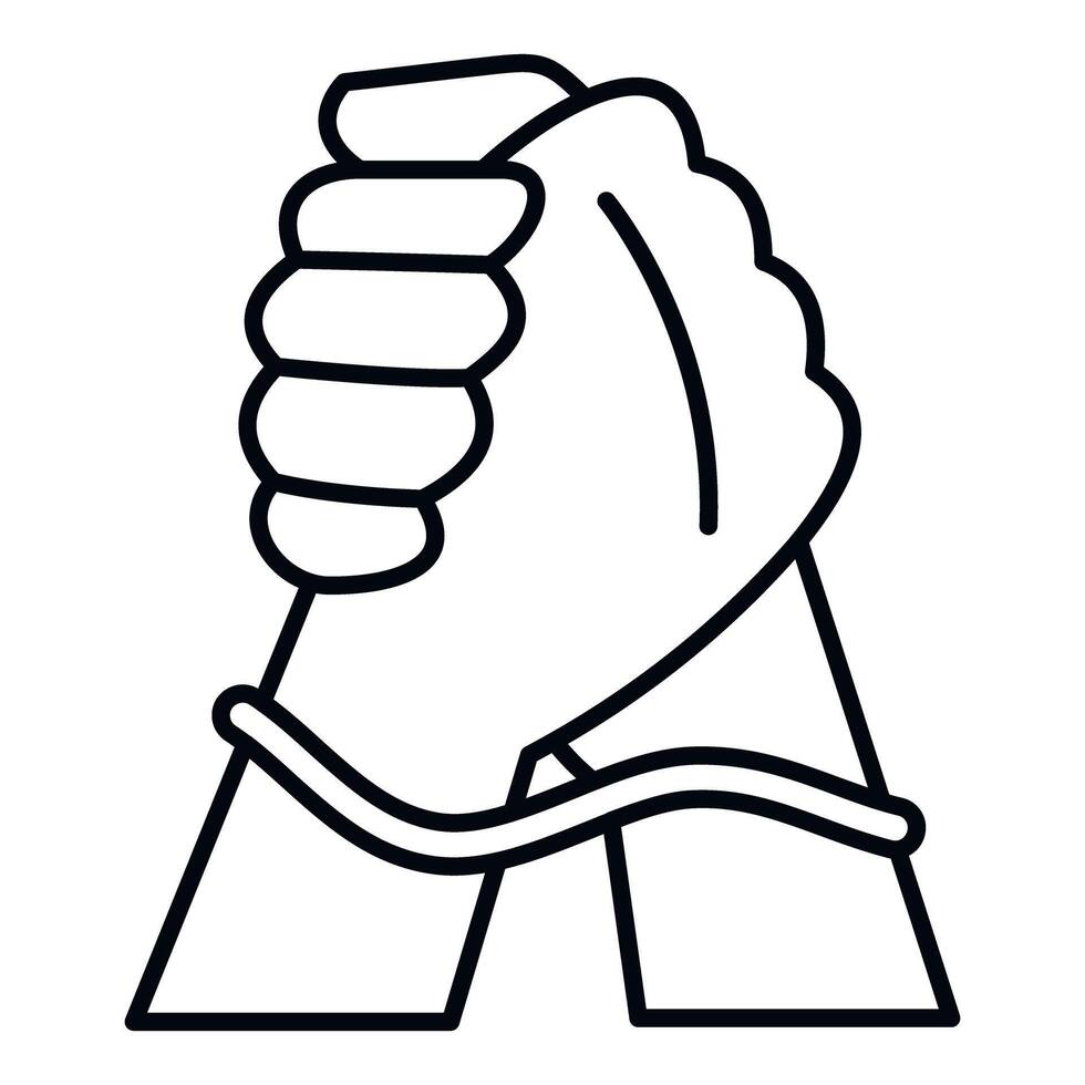 Hands clasping showing friendship, support, and unity concept vector