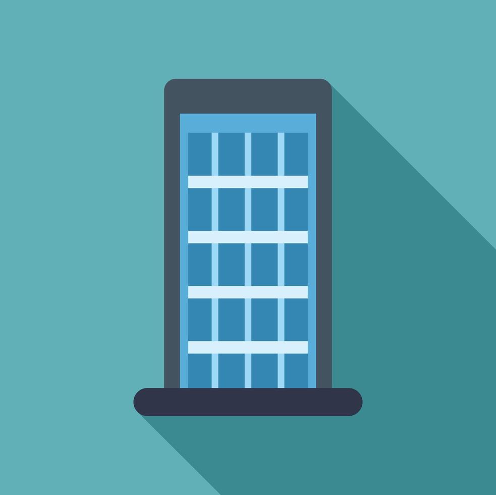 Building window flat design icon with shadow vector