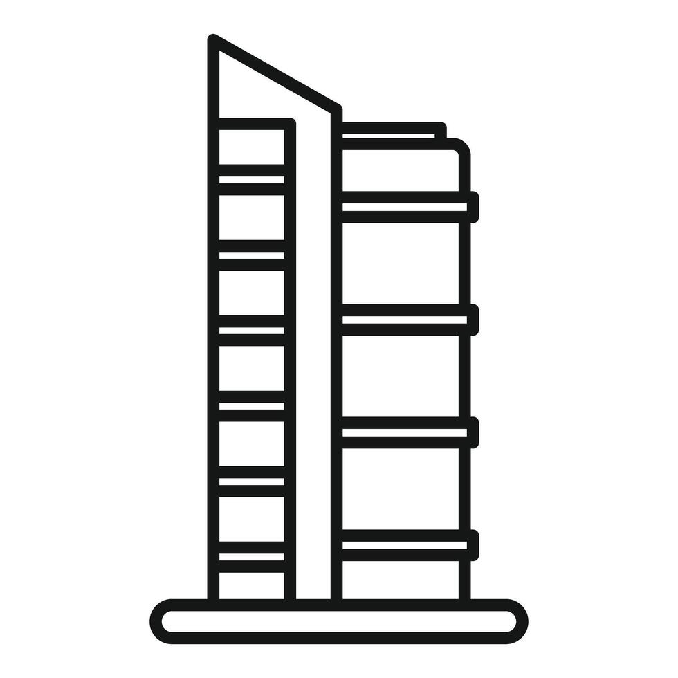 Modern building line art icon representing architecture vector