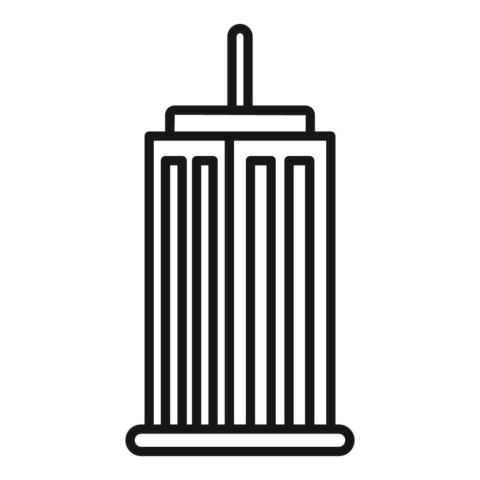 Skyscraper building architecture line art icon vector
