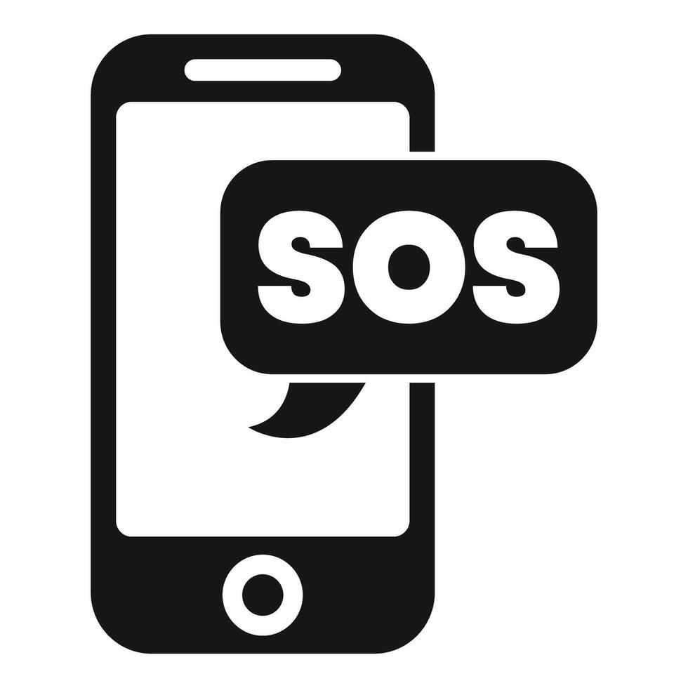 Mobile phone sending sos emergency help message vector