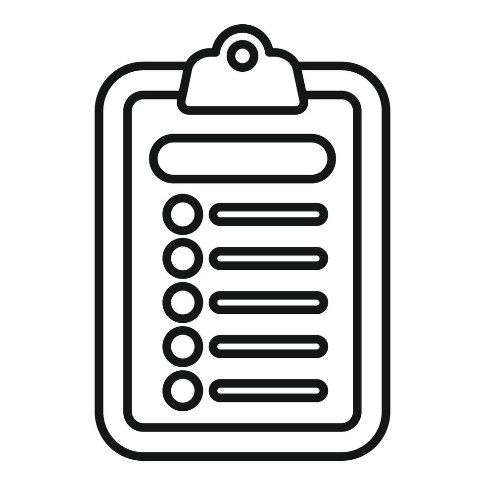 Clipboard showing checklist document for survey and report vector
