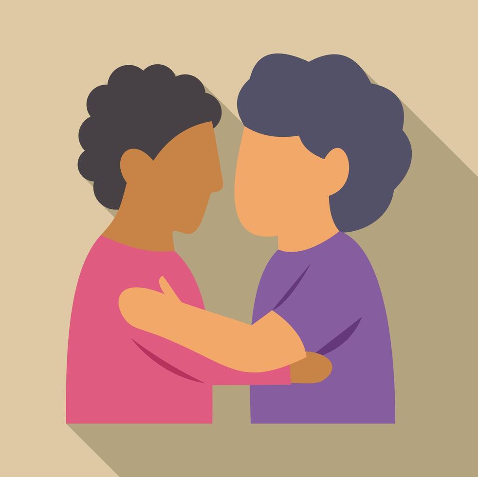 People embracing showing empathy, support, and connection vector