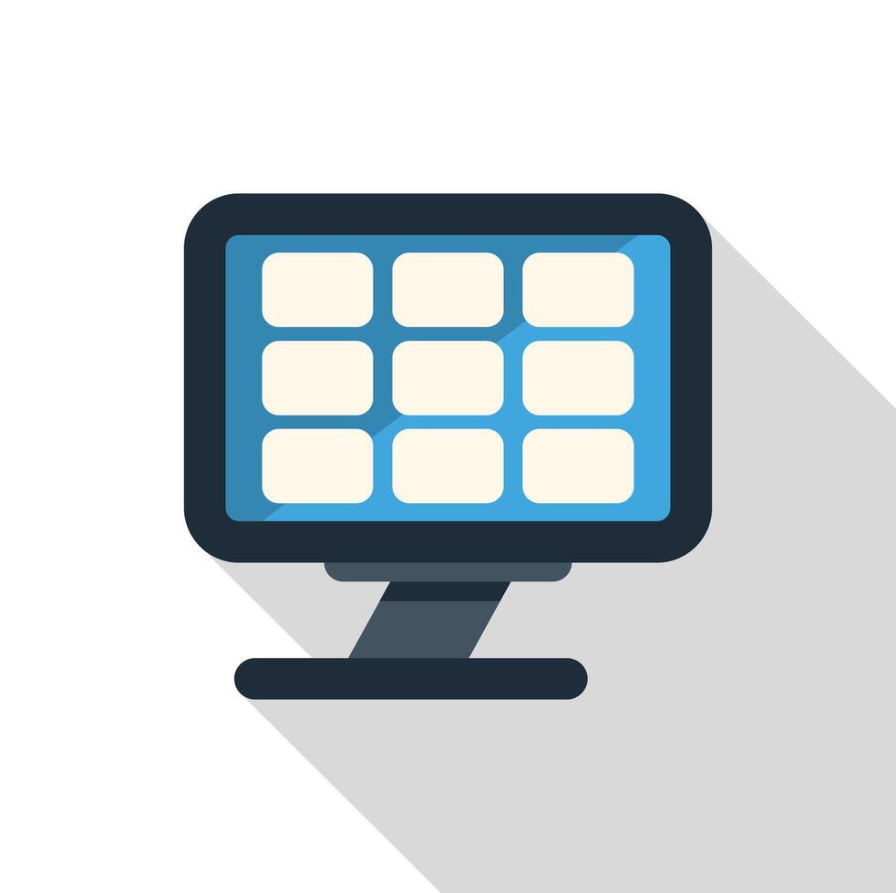 computadora monitor demostración un cuadrícula de aplicaciones vector