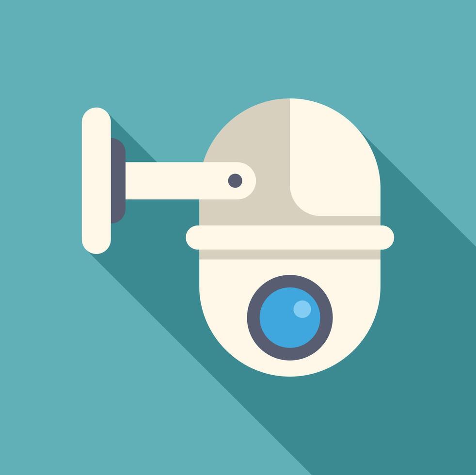 Security camera monitoring system flat icon design vector