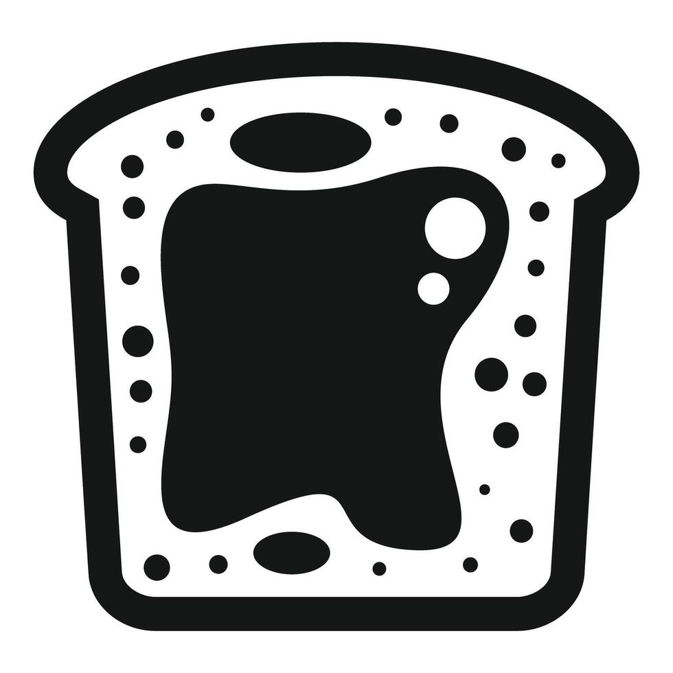 Toast bread slice with jam spread simple icon vector