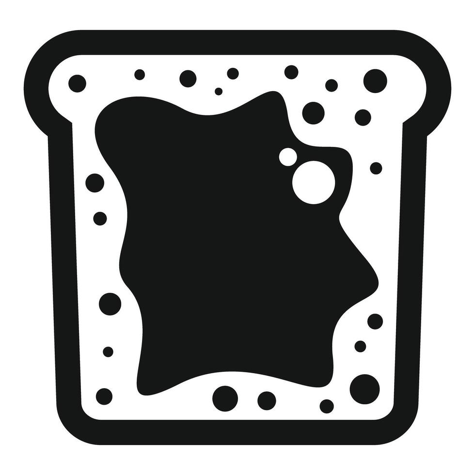 Toast slice with jam spread simple icon vector
