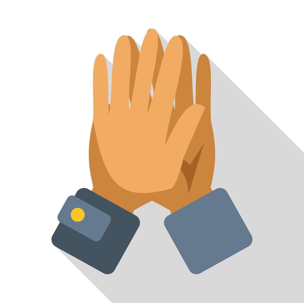 Hands clapping gesture showing applause appreciation icon vector