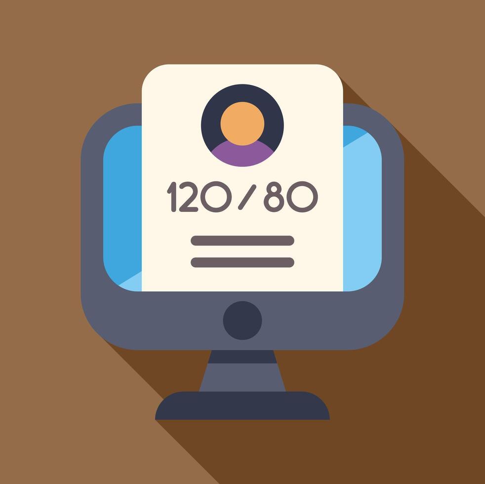 sangre presión paciente datos mostrando en computadora monitor vector