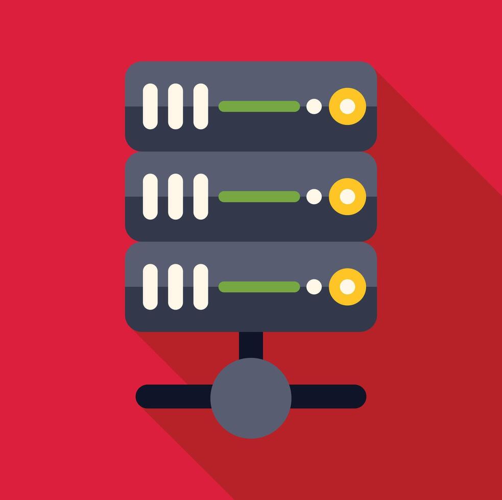 Server rack storing data in cloud technology network vector