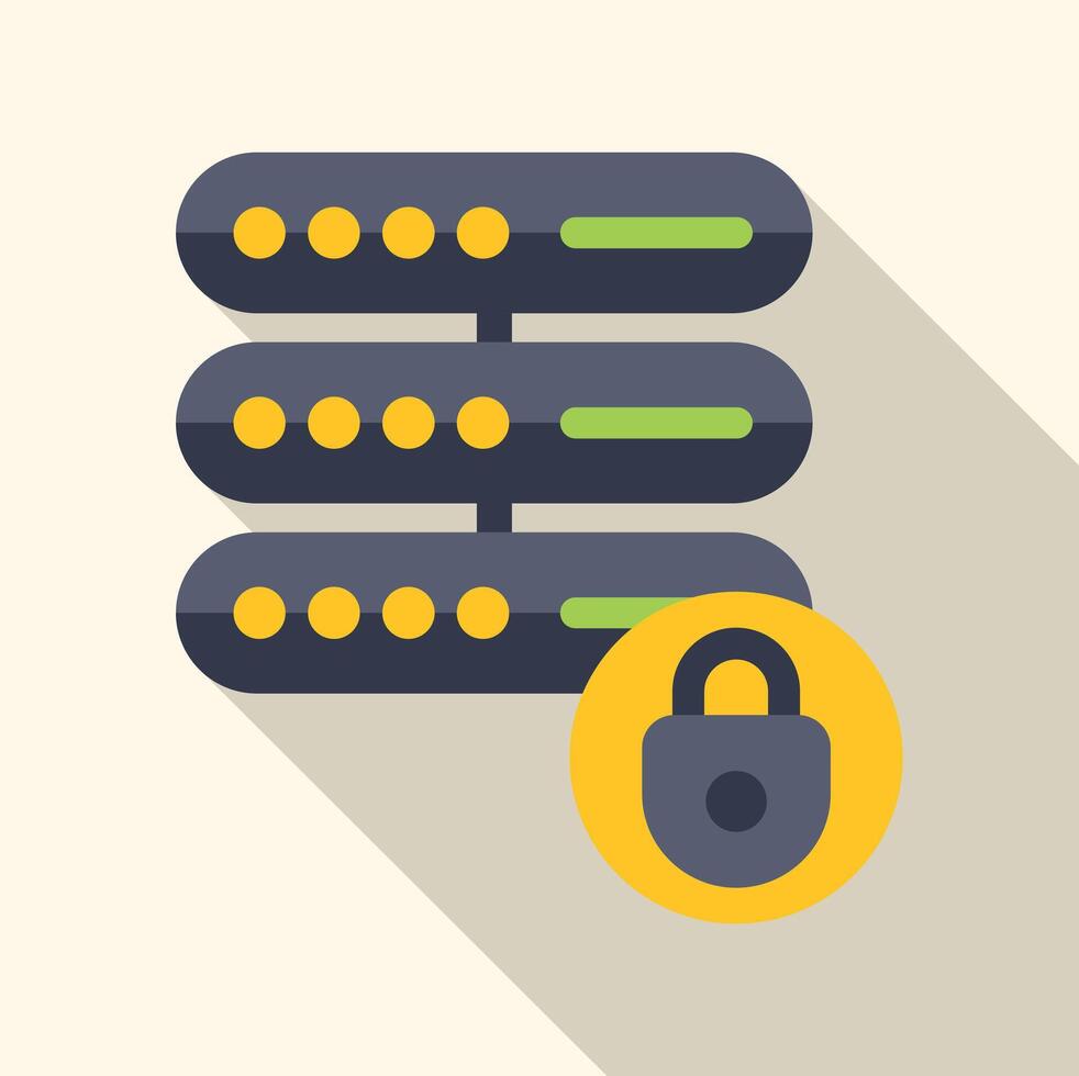Server database security protecting private network data vector
