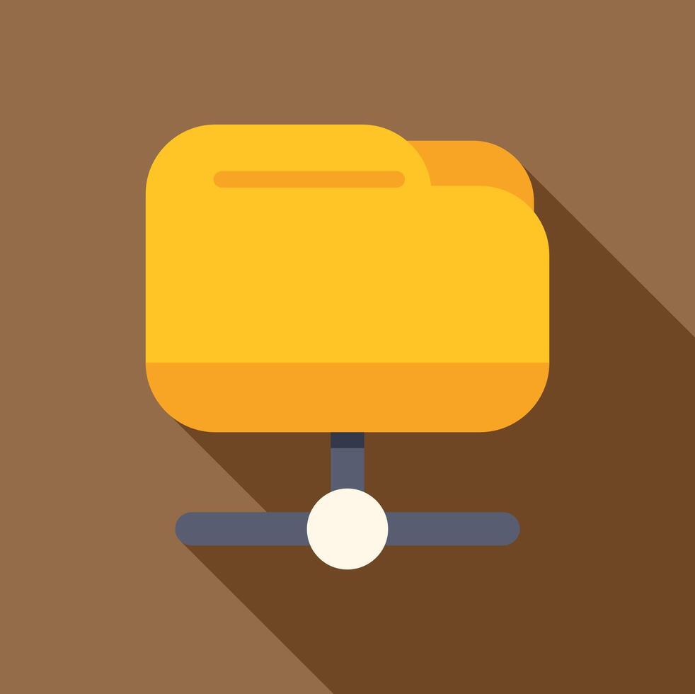Sharing network data folder flat long shadow icon vector