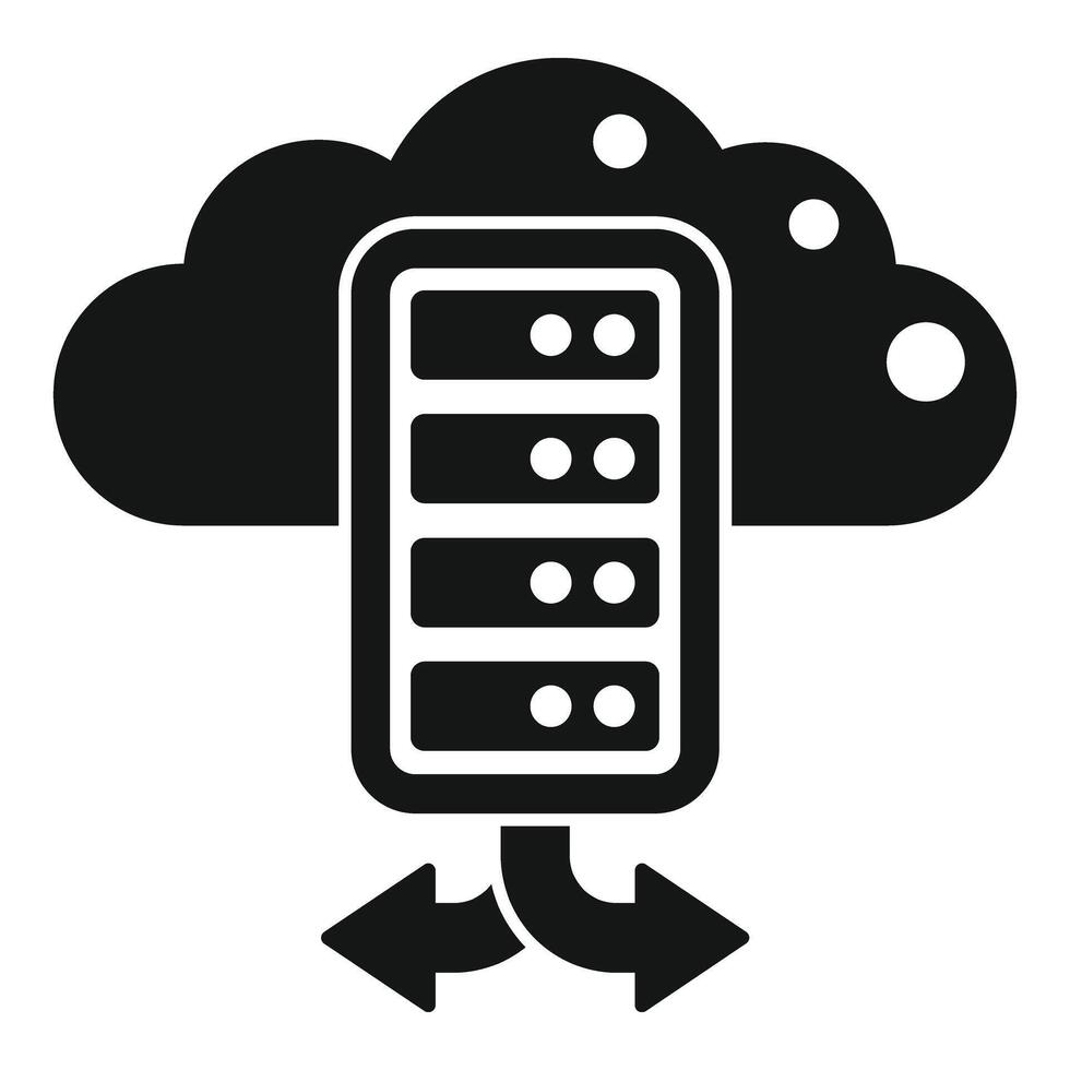 Cloud server icon symbolizing data hosting and networking vector
