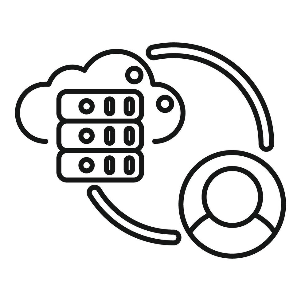 usuario accediendo nube informática servidor datos red vector