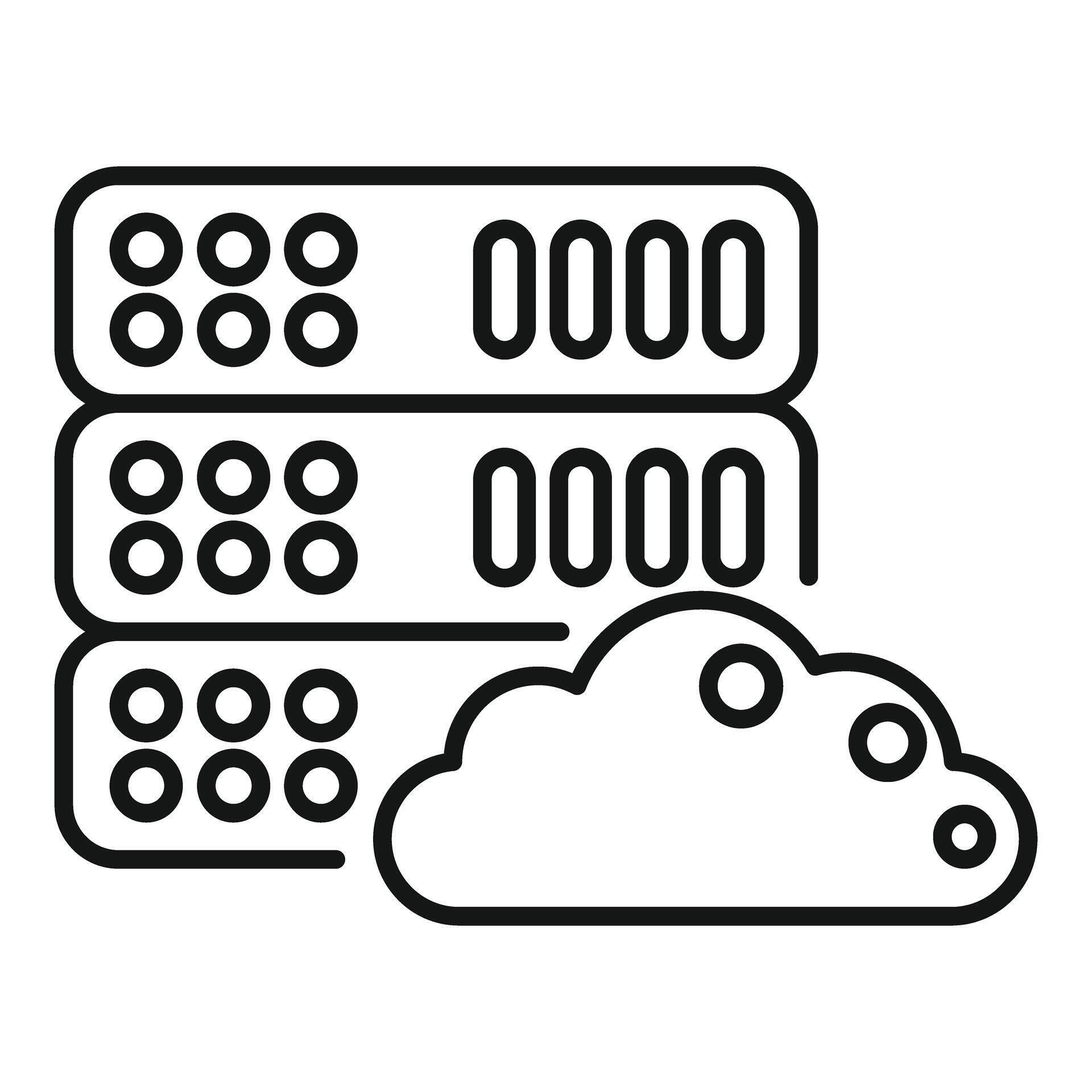 Cloud computing server rack hosting infrastructure icon 74345429 Vector ...