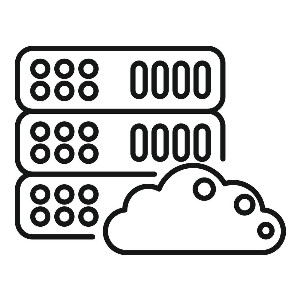 Cloud computing server rack hosting infrastructure icon vector