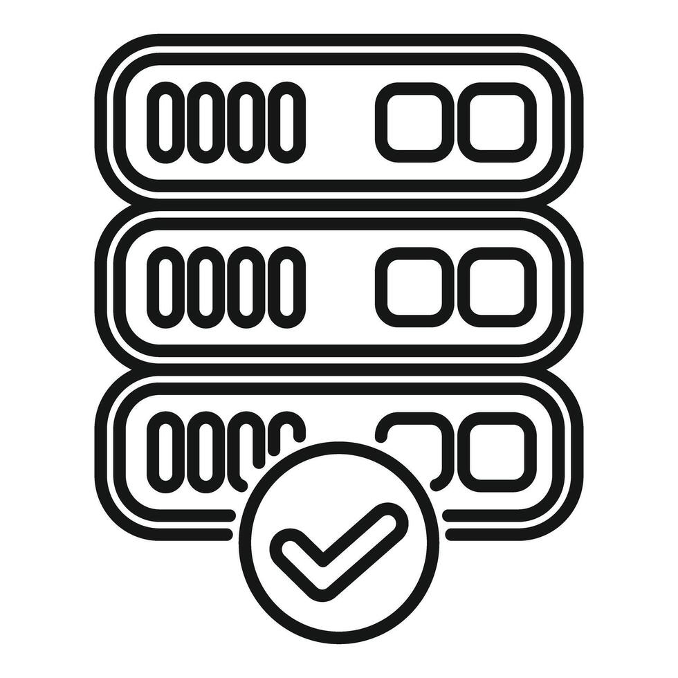 Approved server rack data hosting network icon vector