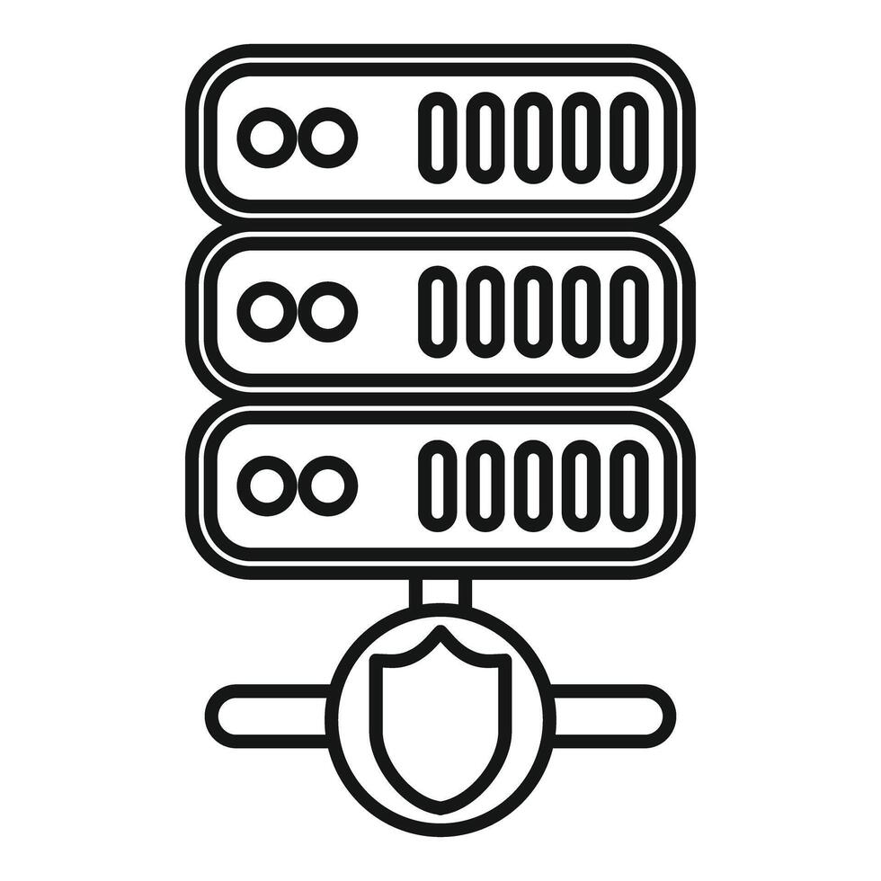 Data server protection shield securing network hosting system vector