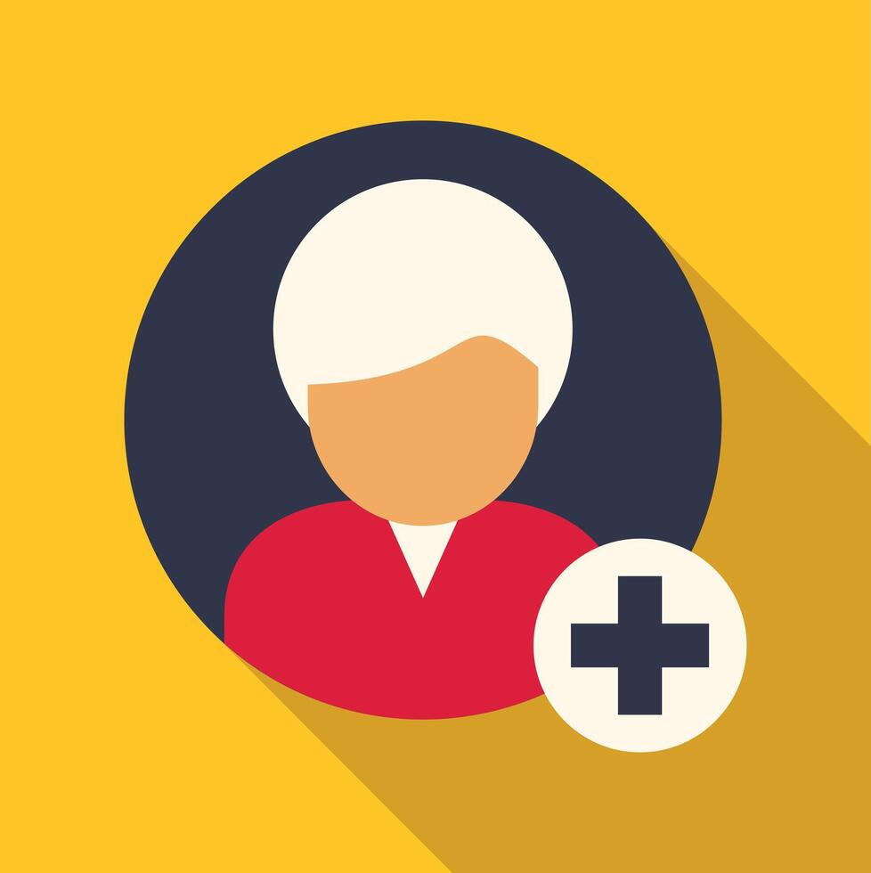 Adding senior user profile icon flat design vector