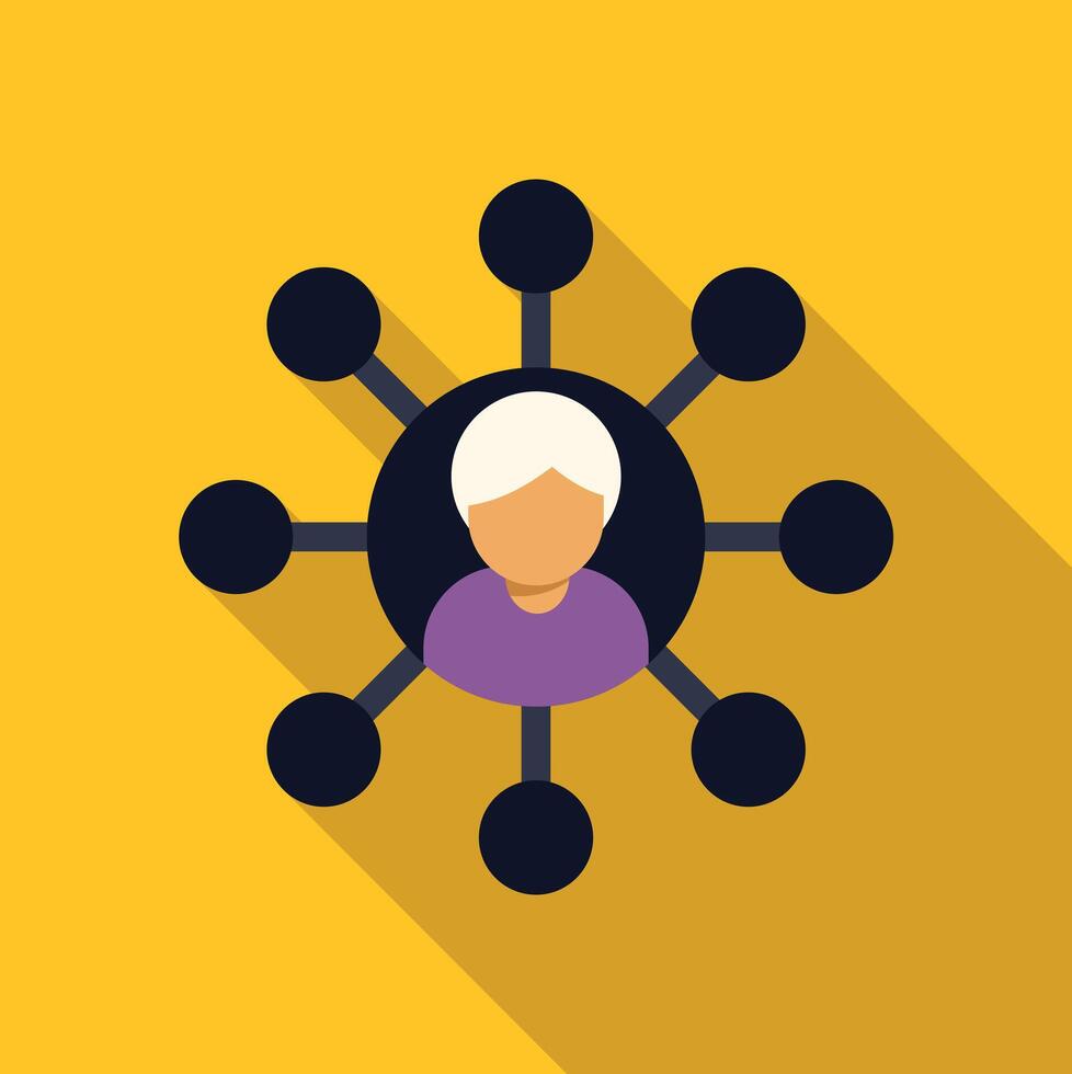 Person icon connecting with network users vector