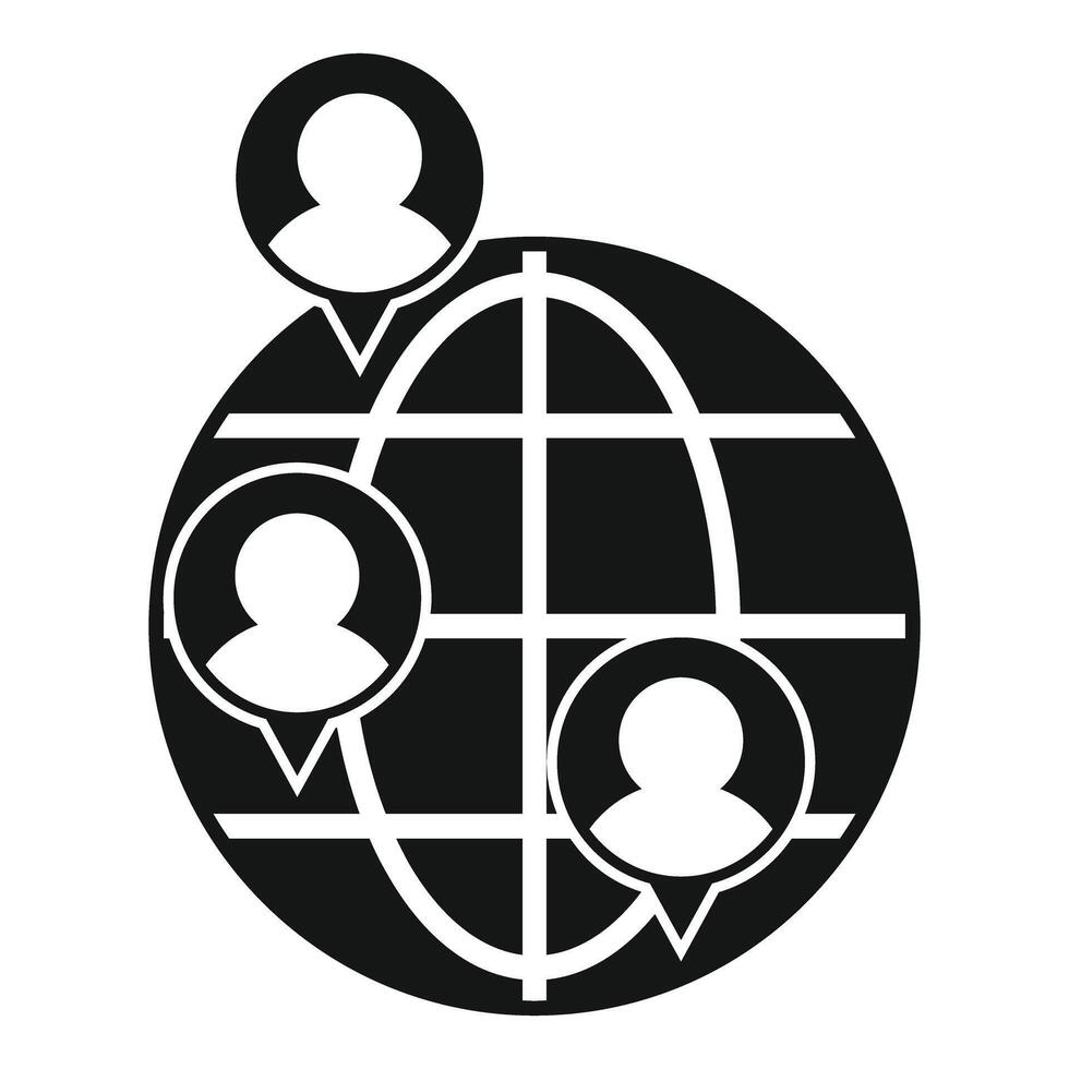 Global network icon symbolizing worldwide social connection vector