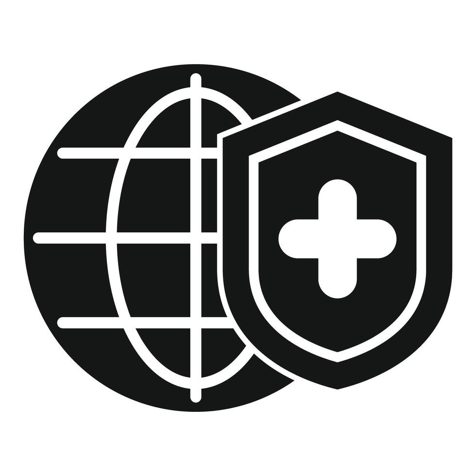 Global health coverage with abstract shield icon vector