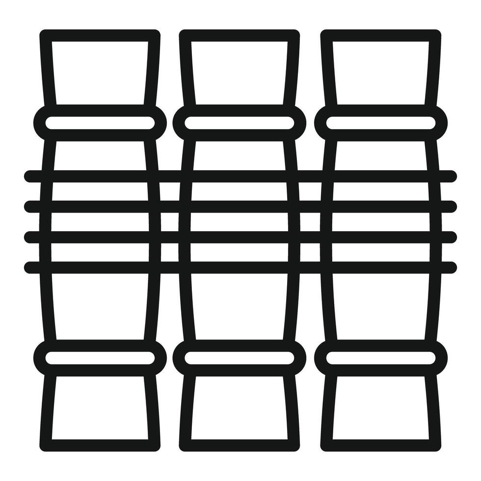 Textile weaving process showing warp and weft threads vector
