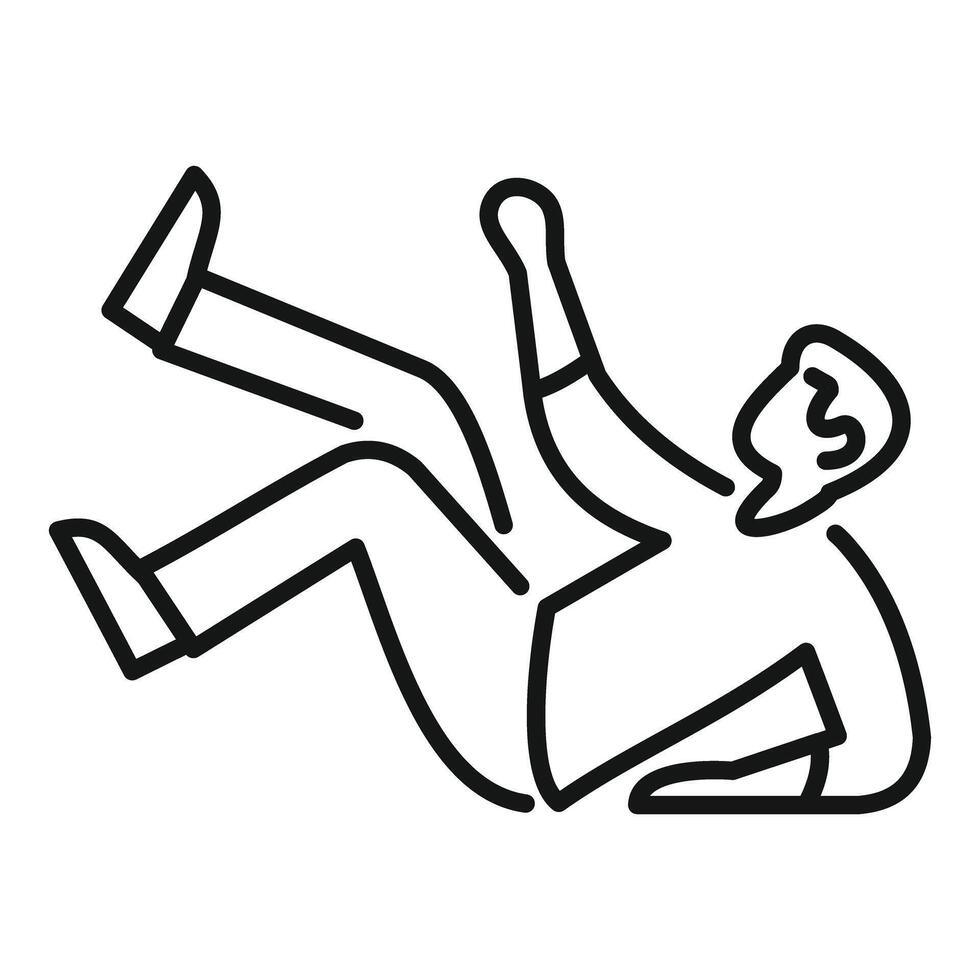 Man falling on floor, slipping on wet surface vector