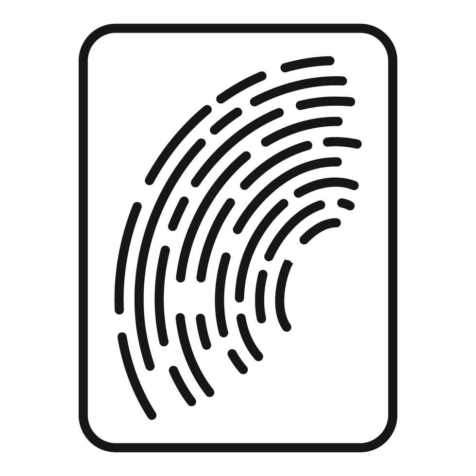 Fingerprint scanning icon representing identity and security technology vector