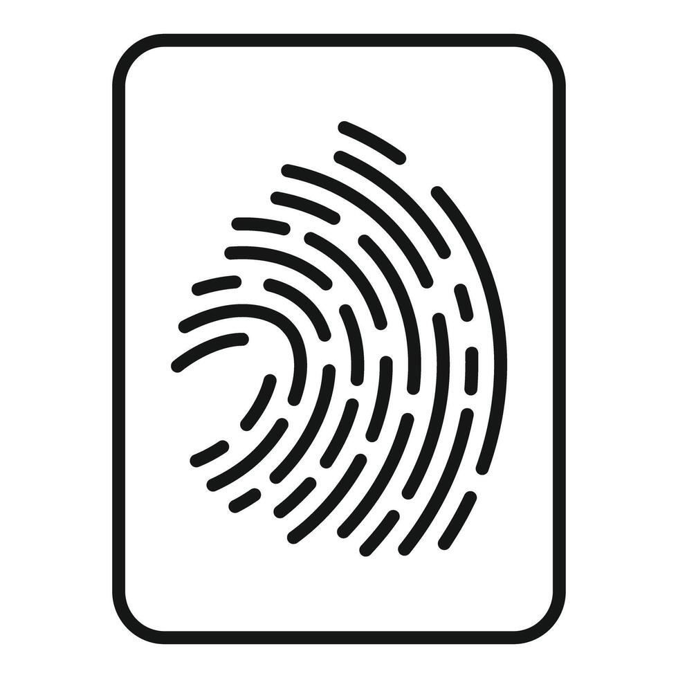 Fingerprint icon representing security, biometrics, and identity access vector