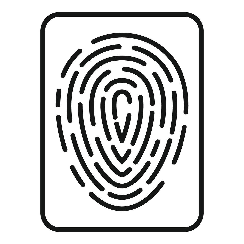 Fingerprint icon representing identity security and access control vector