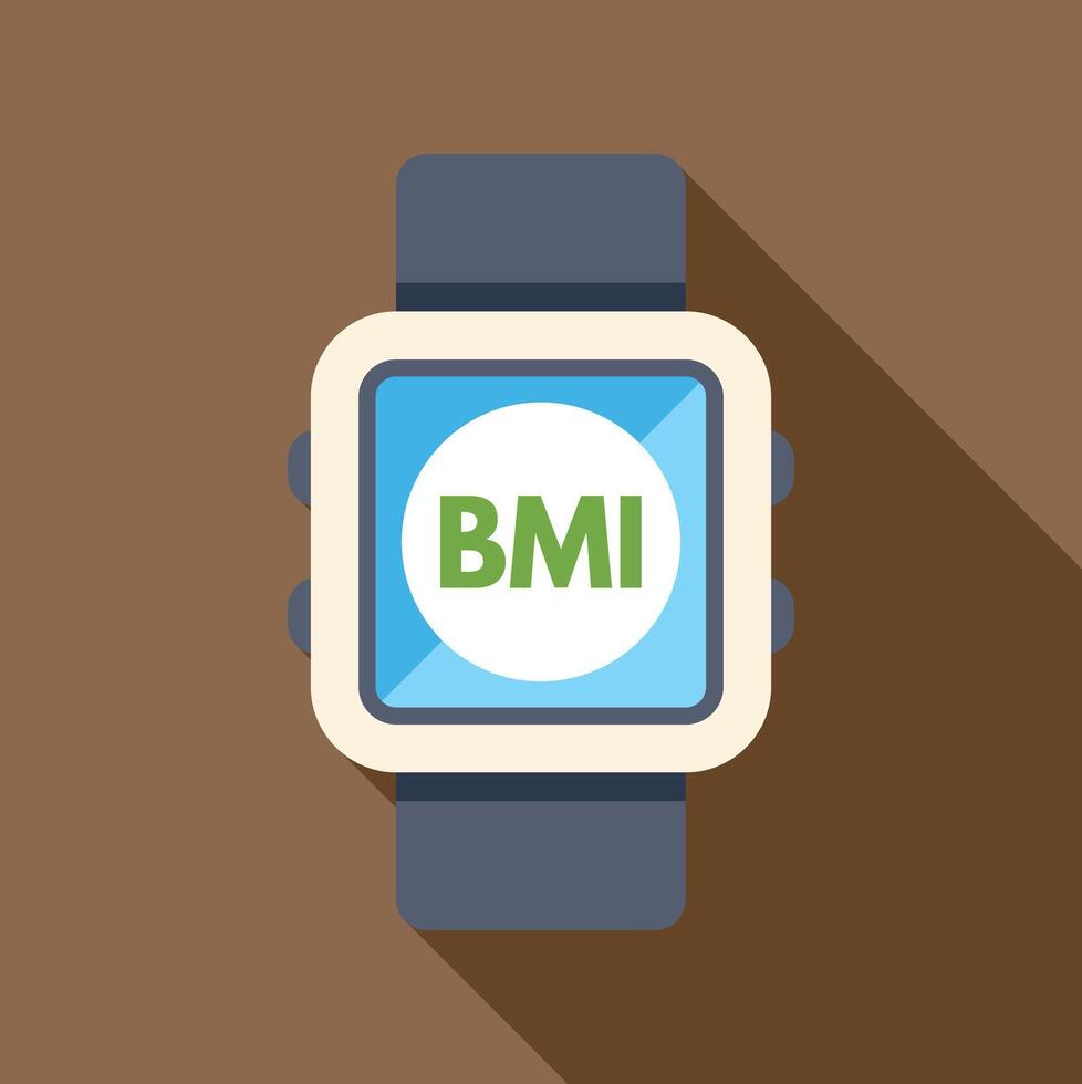 Smartwatch displaying bmi for health monitoring concept vector