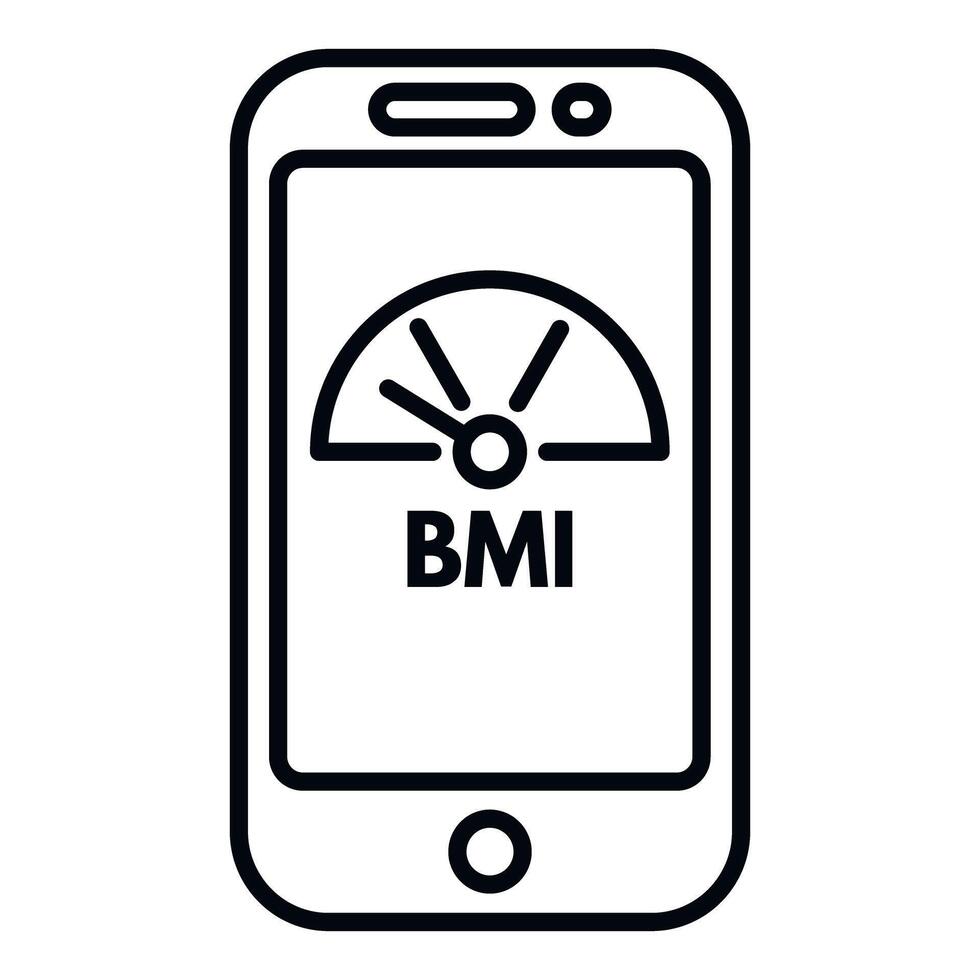 Smartphone displaying body mass index calculation app vector