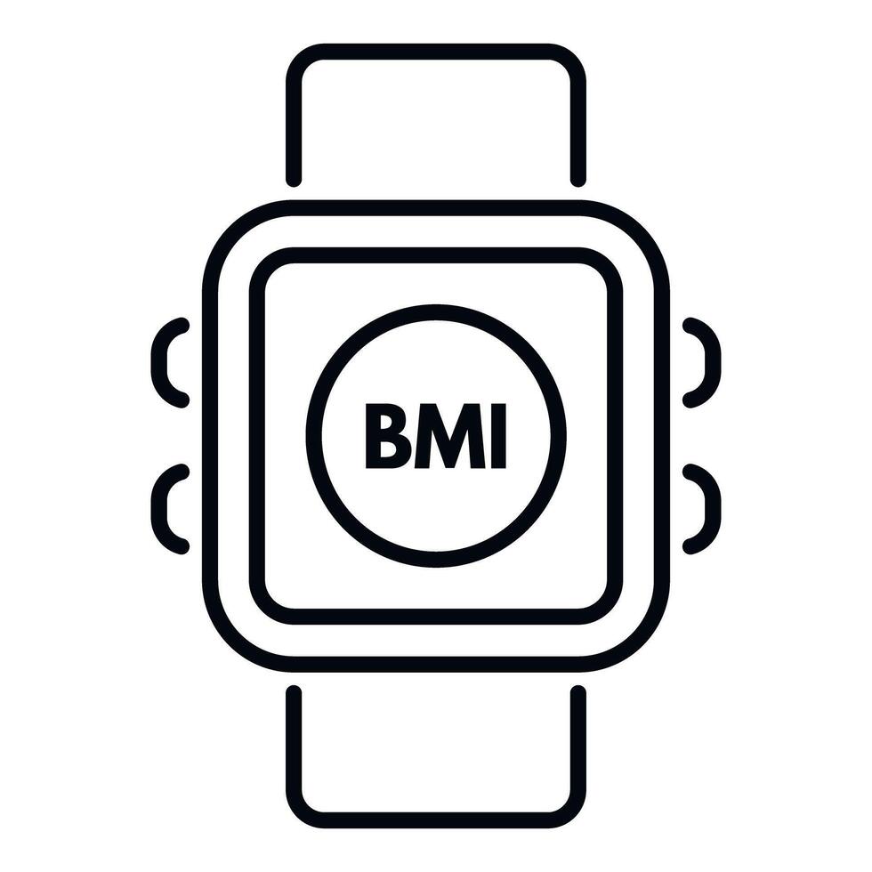 Smartwatch displaying body mass index tracking health data vector