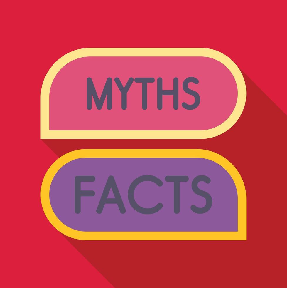 Comparing myths and facts, truth and misinformation concepts vector