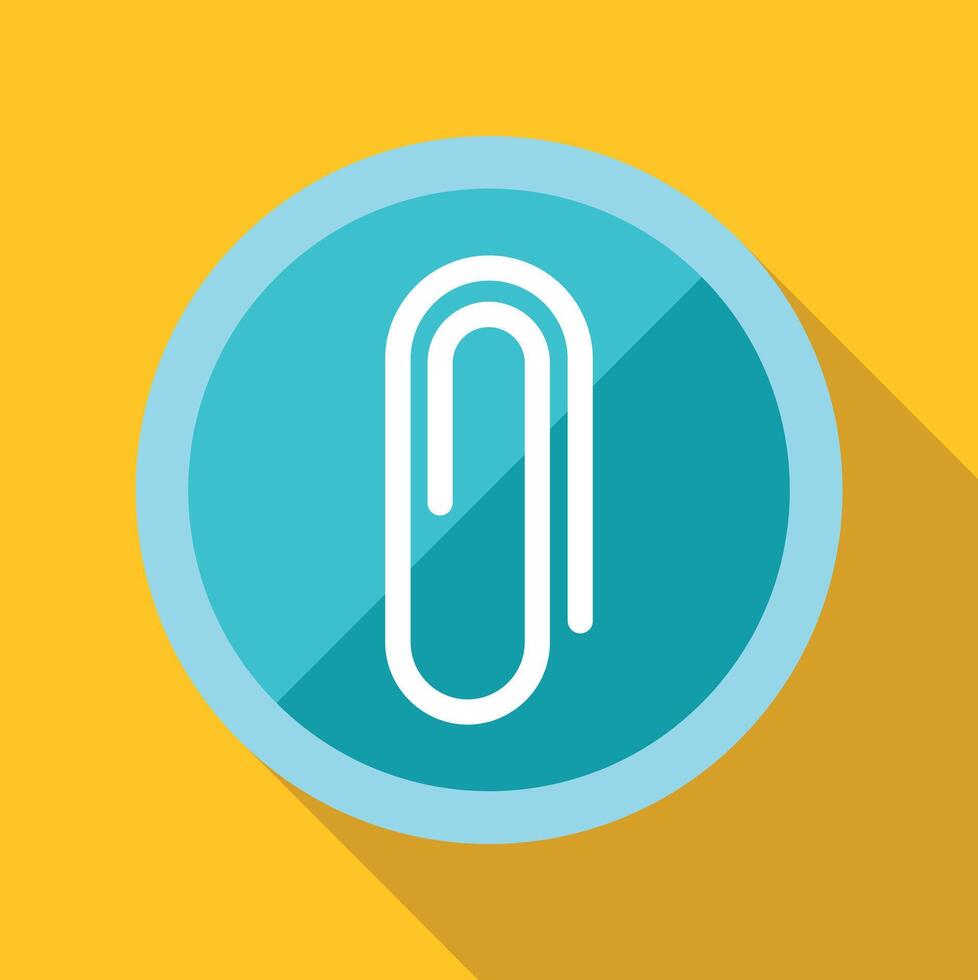 Paperclip icon representing office attachment and document binding vector