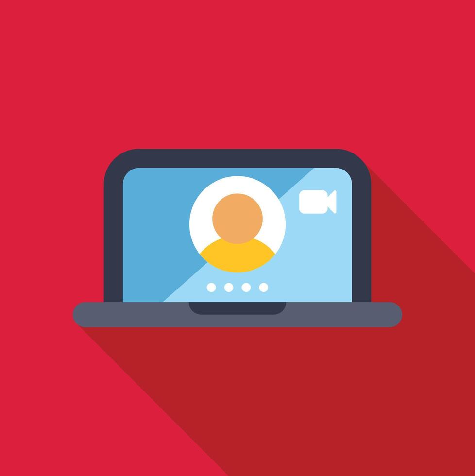 Laptop showing call user interface concept vector