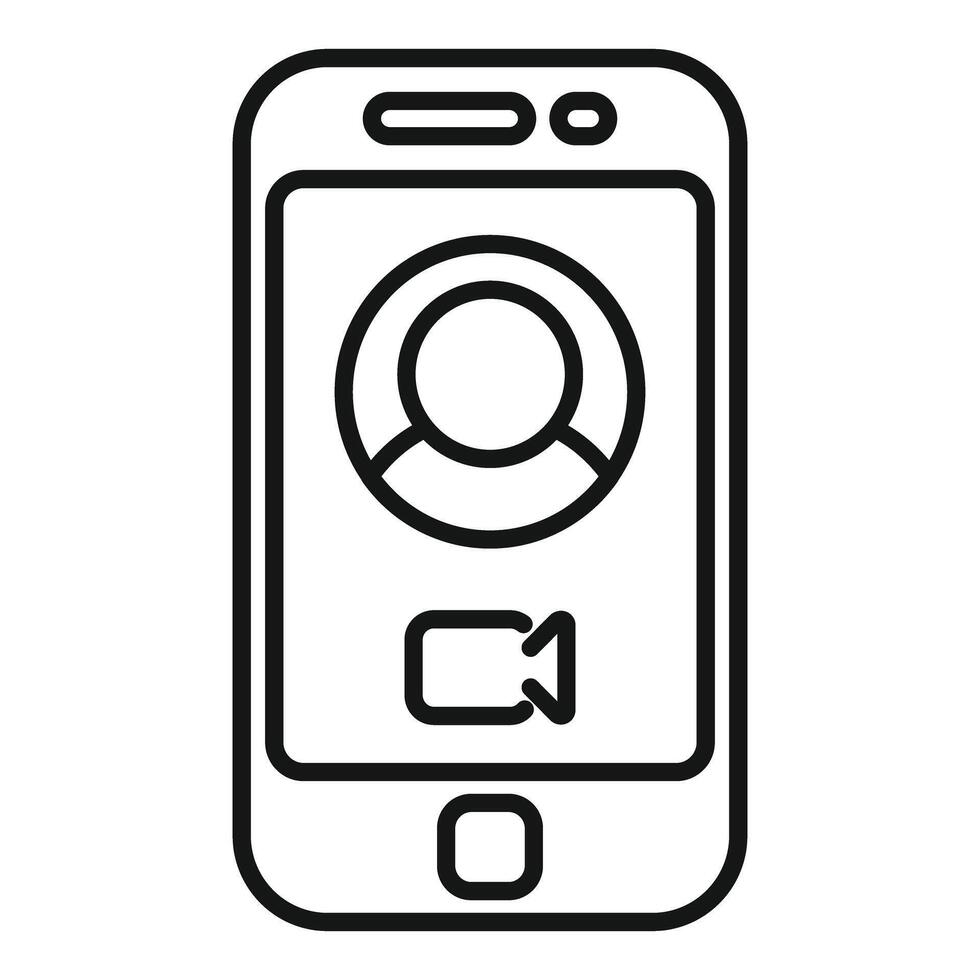 Smartphone displaying call user profile icon vector