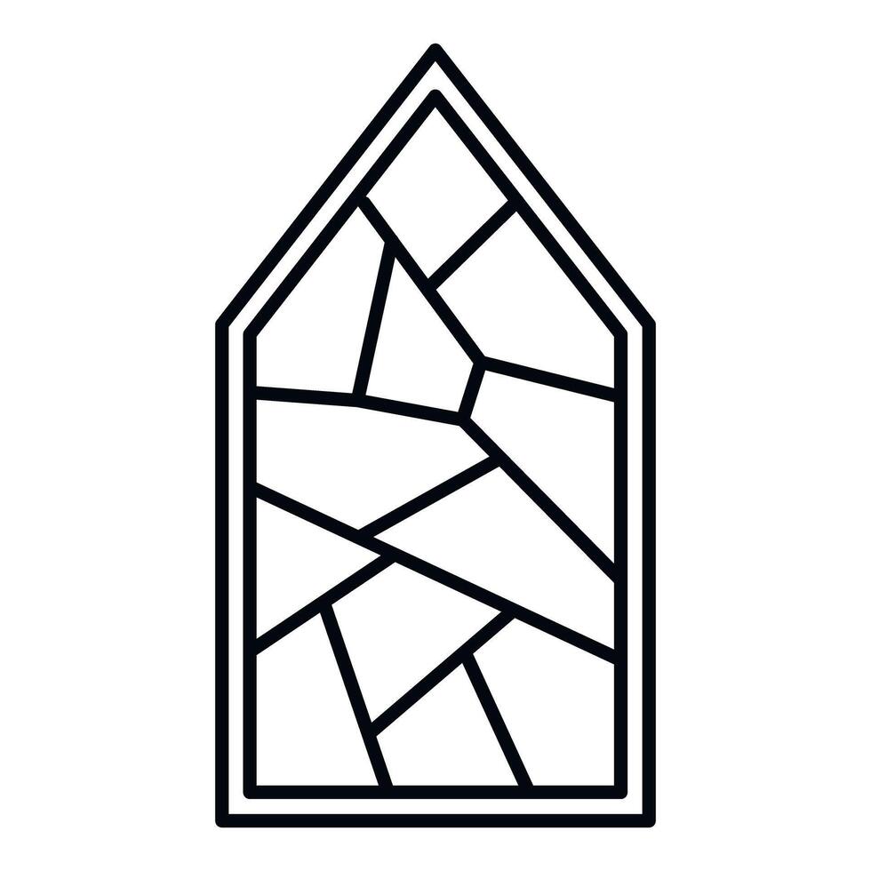 Stained glass window outline creating geometric mosaic pattern vector