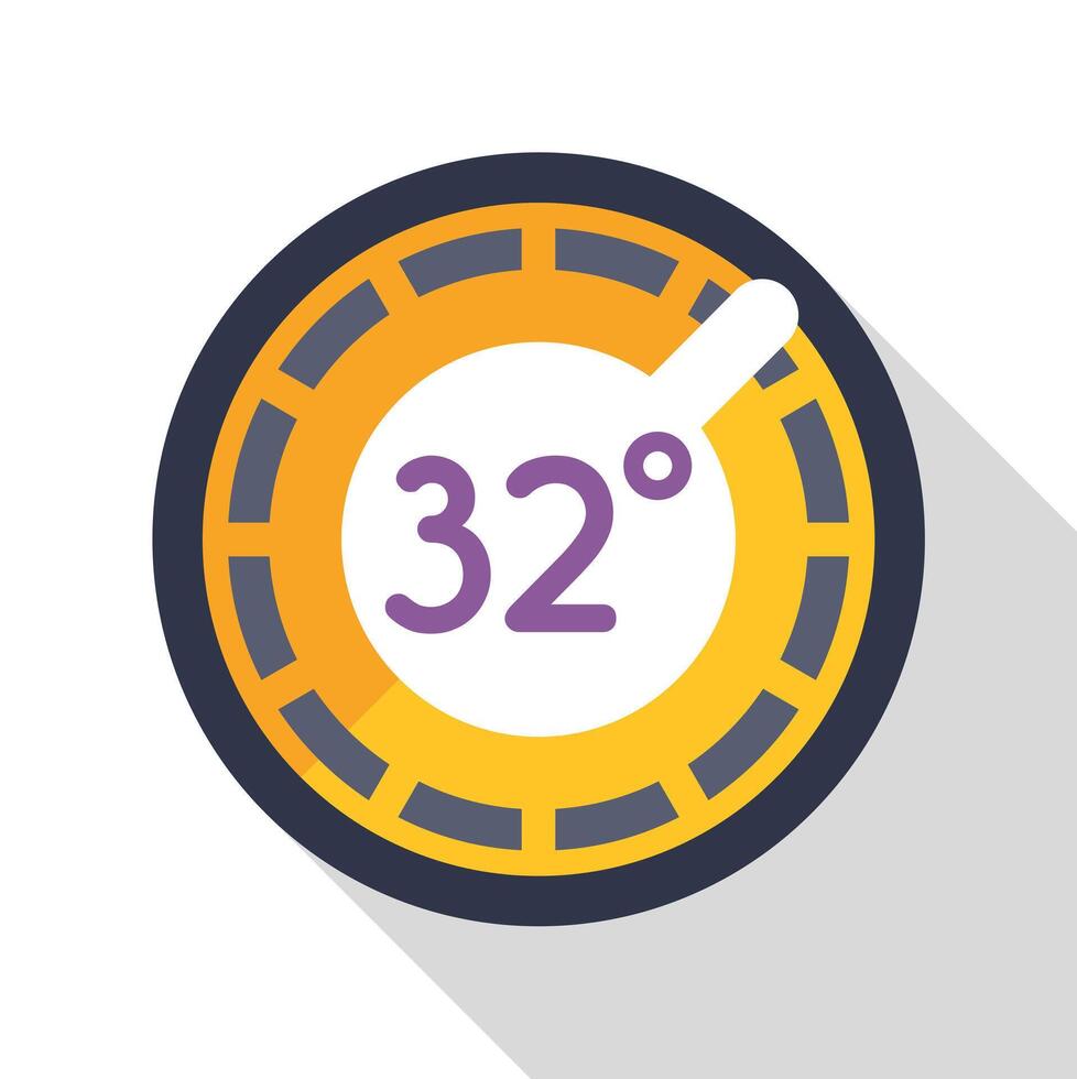 Thermostat dial icon showing temperature setting vector