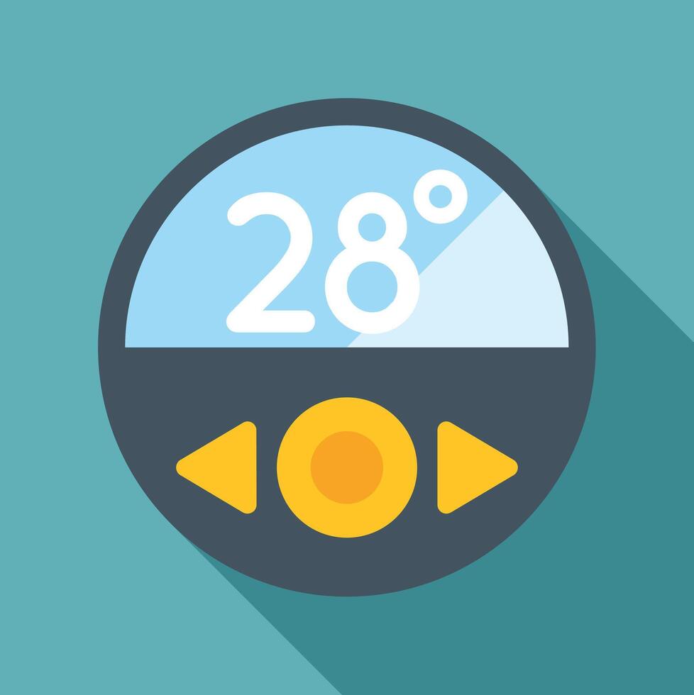 Digital thermostat control setting smart home temperature vector