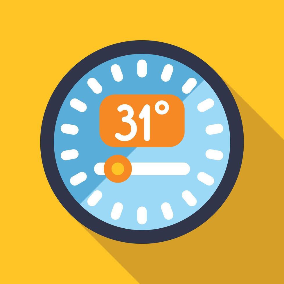 Thermostat icon showing high temperature setting vector