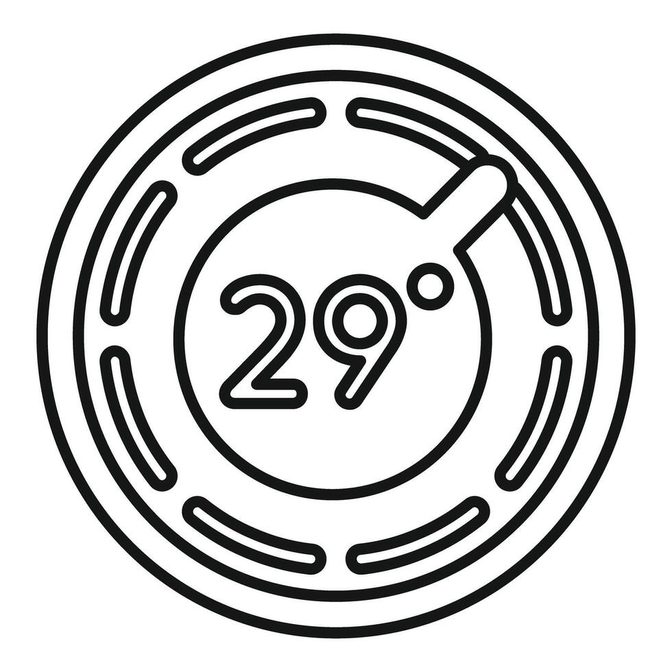 Smart home system displaying 29 degrees temperature vector