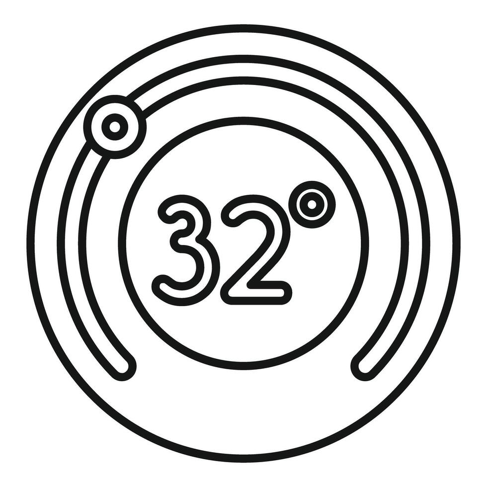 Thermostat dial showing temperature setting icon vector