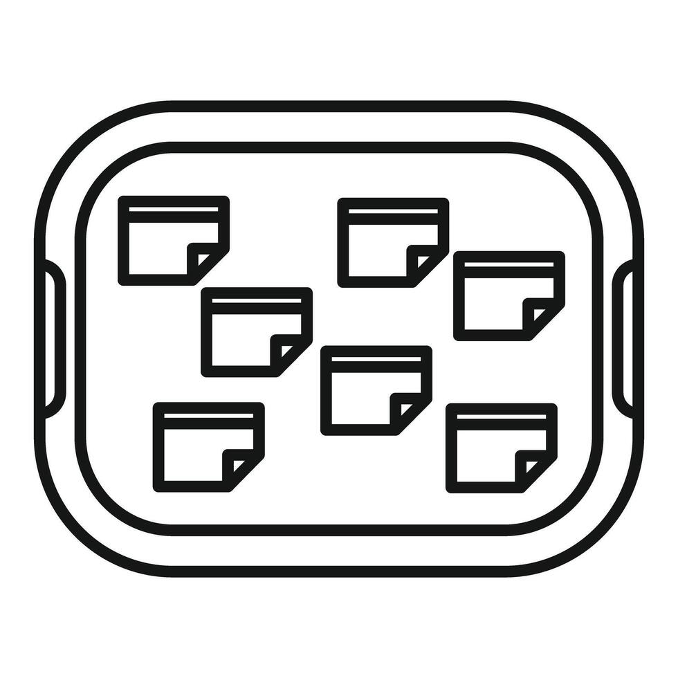 Task board showing sticky notes for planning and organization vector