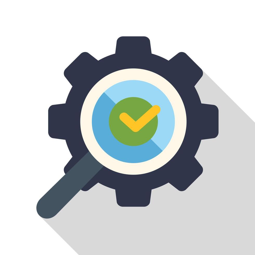 Quality control settings verifying system check process vector